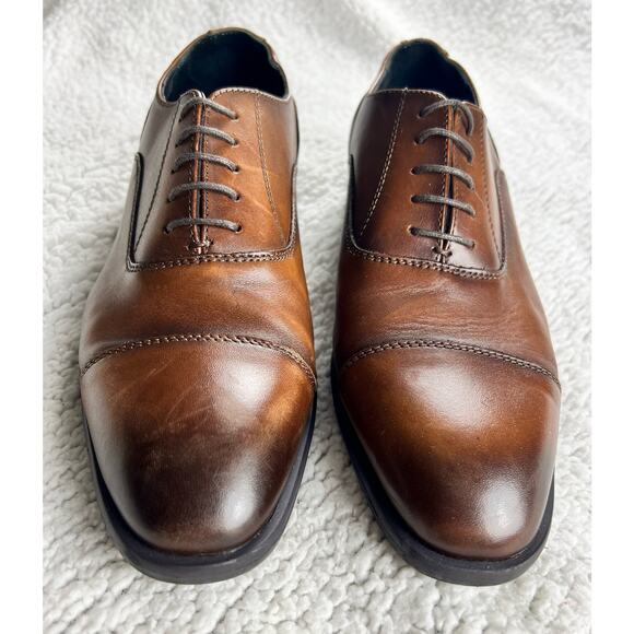 Nordstrom Cap Toe lace-up Oxford Cognac leather ortholite insole - Sz 8.5 - H19 main image 4